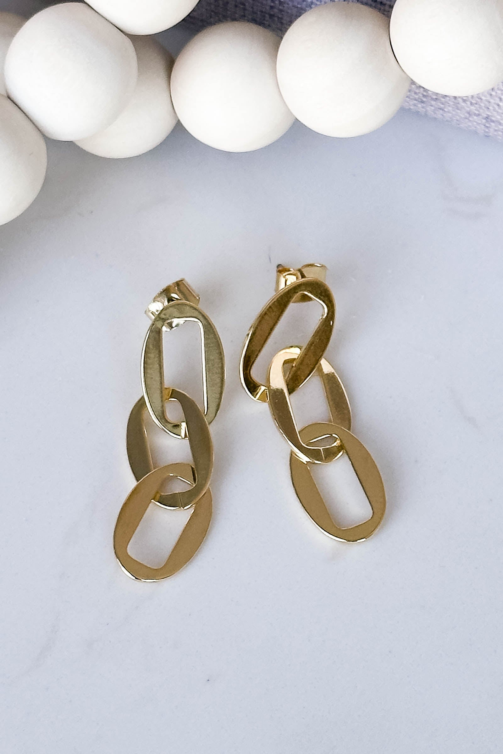 Chain Link Earrings - Gold, Closet Candy, 1