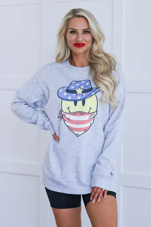 New Sheriff in Town Graphic Sweatshirt - Heather Grey, Closet Candy,3