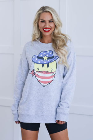 New Sheriff in Town Graphic Sweatshirt - Heather Grey, Closet Candy, 4