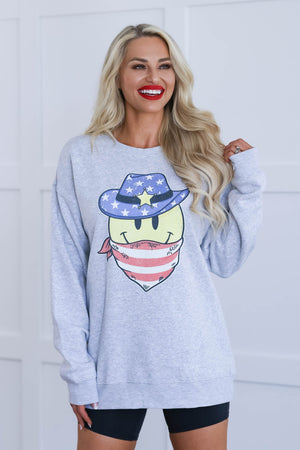 New Sheriff in Town Graphic Sweatshirt - Heather Grey, Closet Candy, 1