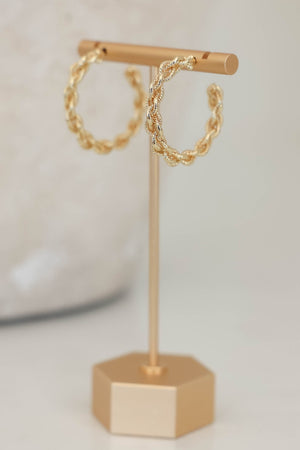 Coastal Connection Hoop Earrings - Gold, Closet Candy, 2