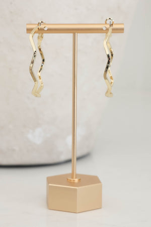 Cassandra Irregular Hoop Earrings - Gold, Closet Candy, 3