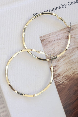 Cassandra Irregular Hoop Earrings - Gold, Closet Candy, 1