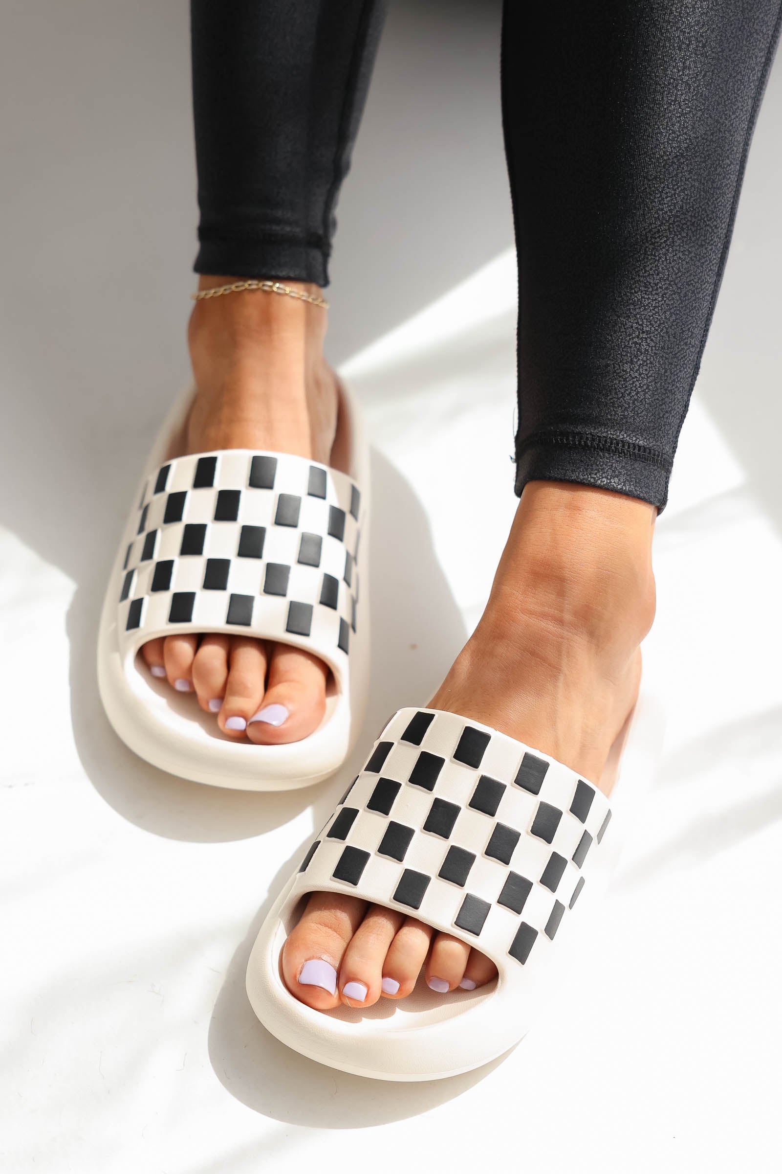 Eva Checker Non-Slip Slides closet candy 1