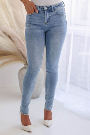 LOVERVET Kassidy Mid-Rise Ankle Skinny Jeans - Light Wash, Closet Candy, 3