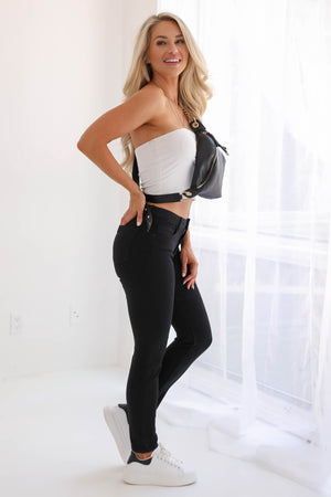 Lizzy Hyper Denim Super Stretchy Skinny Jeans - Black closet candy 2