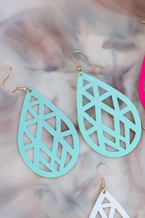 Reflections Matte Teardrop Earrings - Mint, Closet Candy, 1