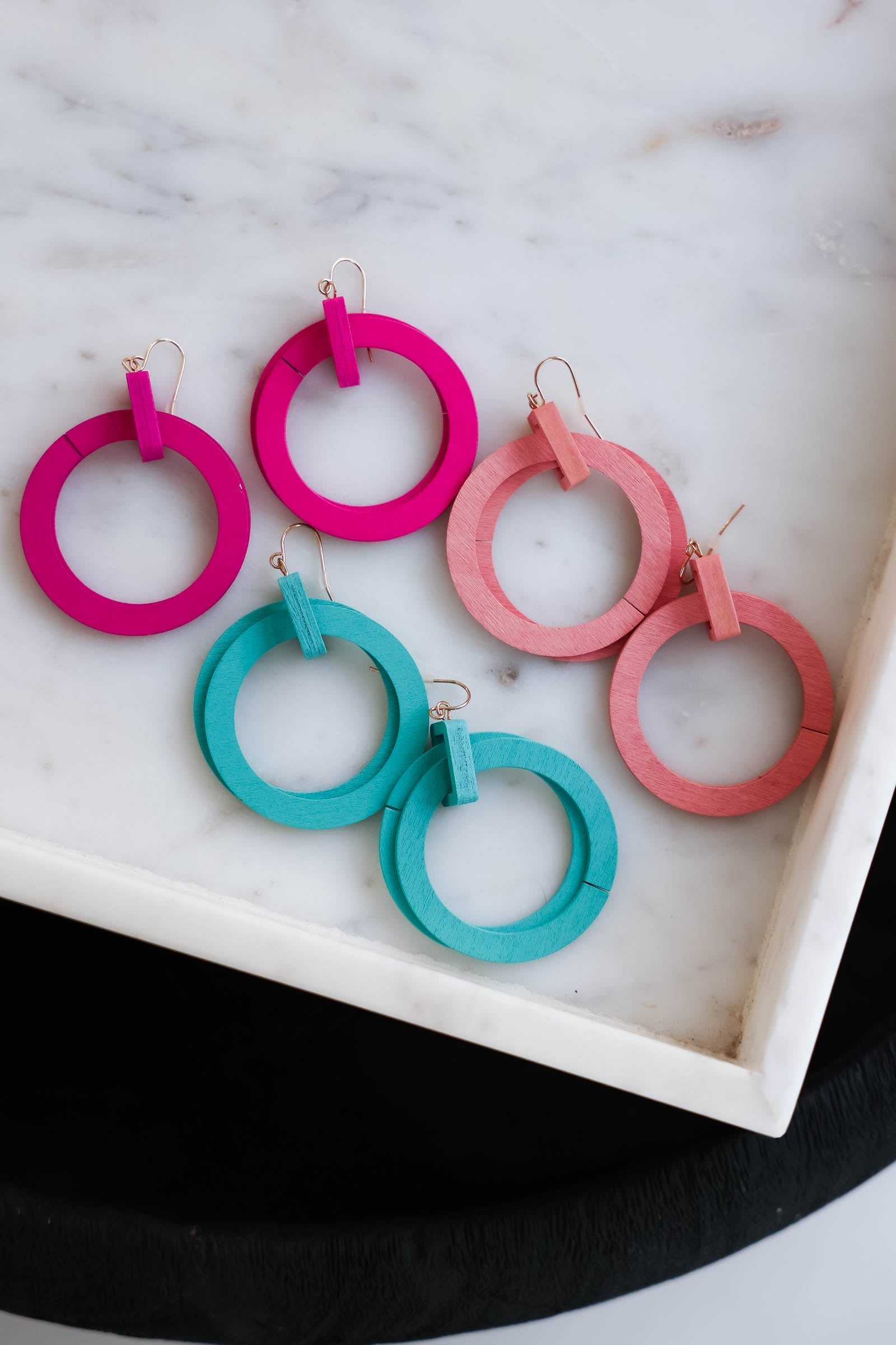 What Goes Around Hoop Earrings - Hot Pink, Closet Candy, 1