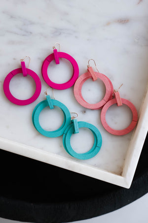 What Goes Around Hoop Earrings - Hot Pink, Closet Candy, 2