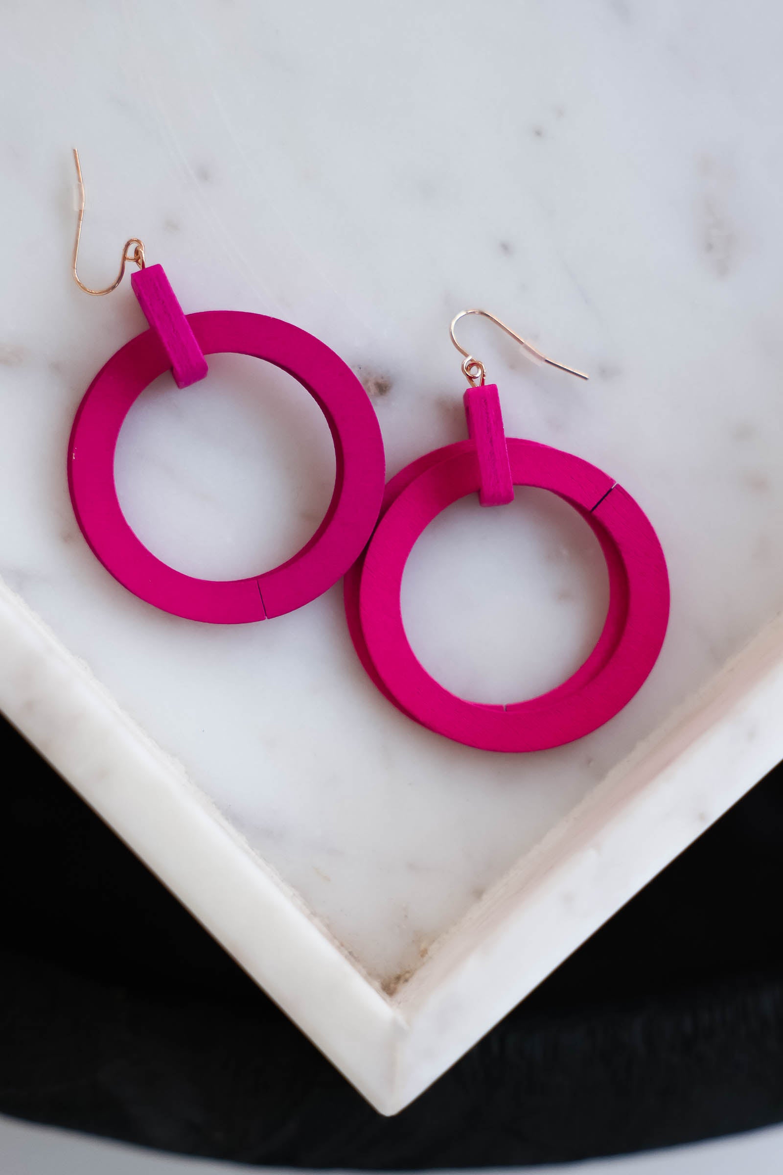 What Goes Around Hoop Earrings - Hot Pink, Closet Candy, 1
