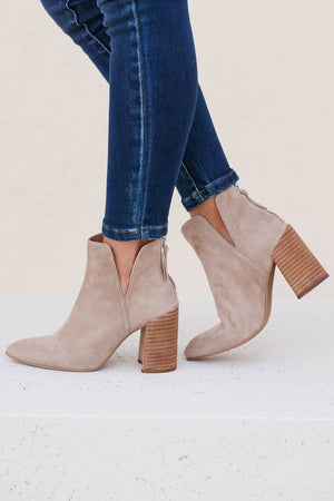 STEVE MADDEN Thrived Booties - Taupe Suede, Closet Candy, 1
