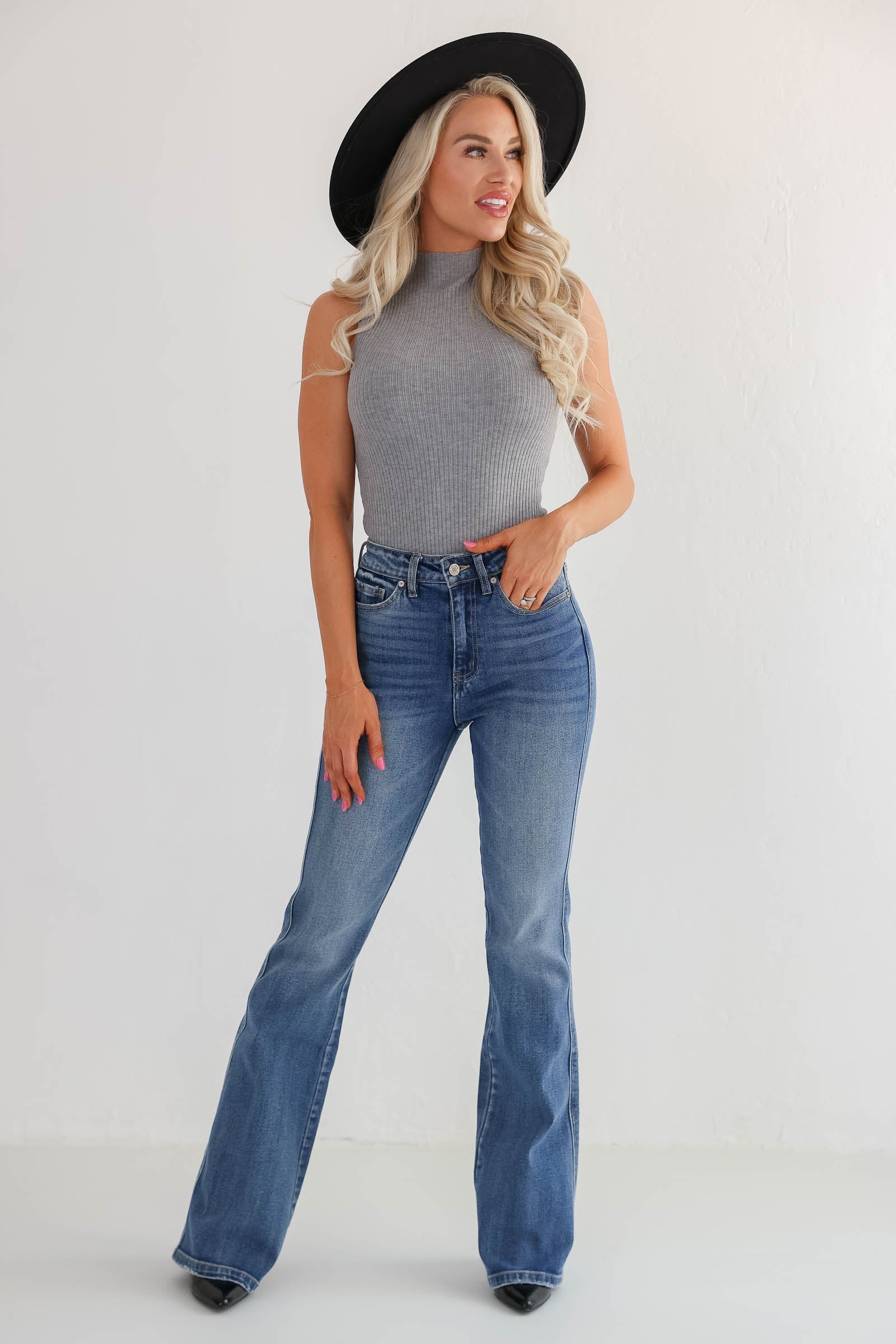 This Is Better Mock Neck Tank - Heather Grey, Closet Candy, 1