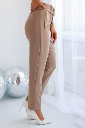 Who's The Boss Belted Pants - Taupe, Closet Candy, 2