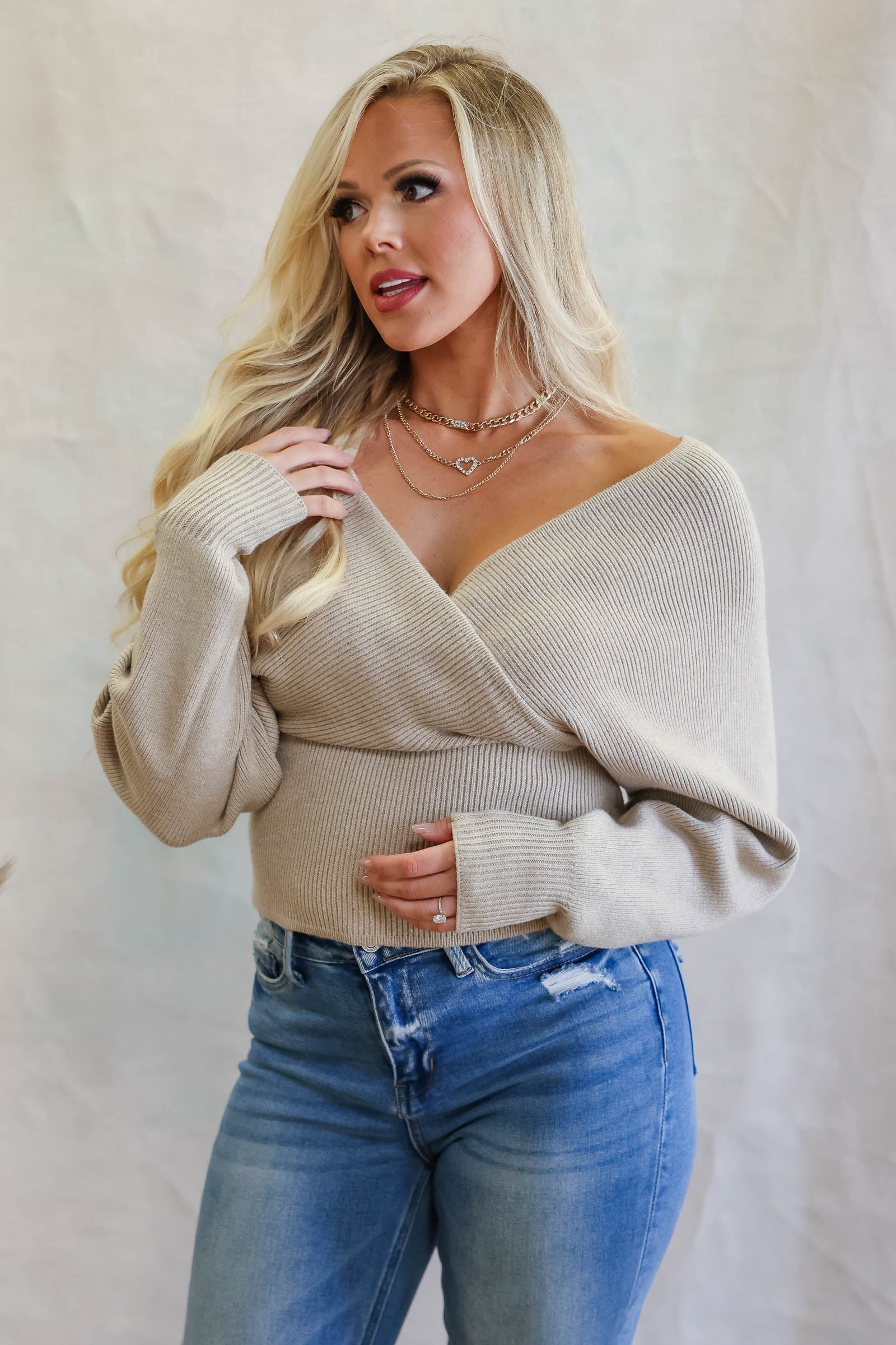 Wear On Repeat Sweater - Oatmeal, Closet Candy, 1