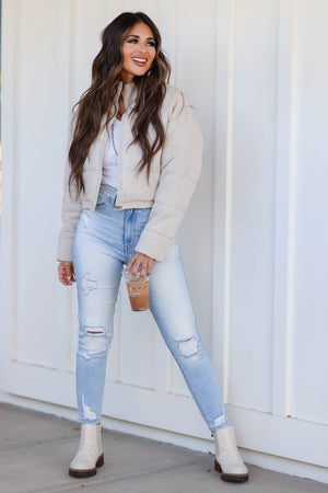 KANCAN Dakota High Rise Ankle Skinny Jeans - Light Wash, Closet Candy, 7