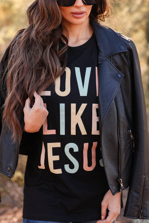 Love Like Jesus Graphic Tee - Black, Closet Candy , 1