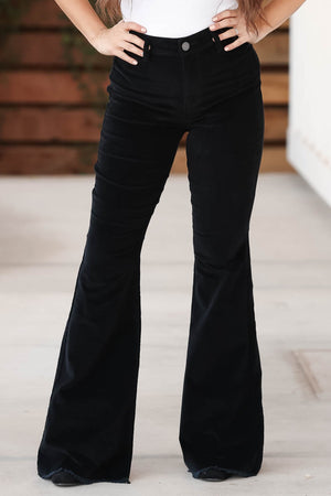 Chlloe Corduroy Flare Pants - Black, Closet Candy, 2