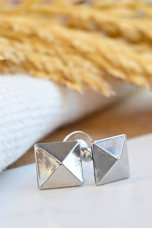 Update Stud Earrings - Silver closet candy pyramid studs 1