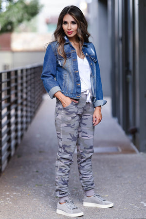 The Classics Distressed Denim Jacket - Dark Wash, Closet Candy, 4