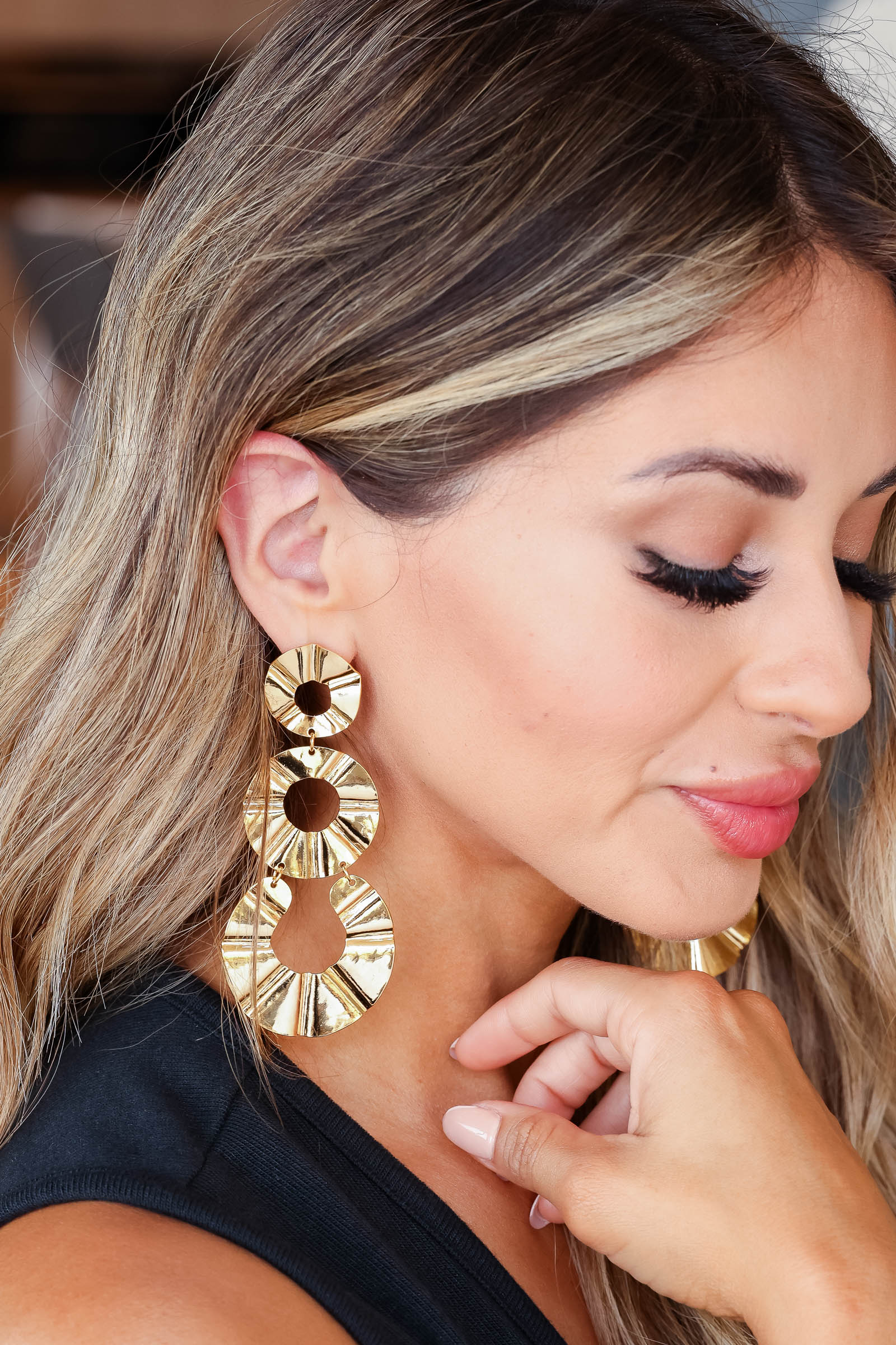 Linda Tiered Earring - Gold