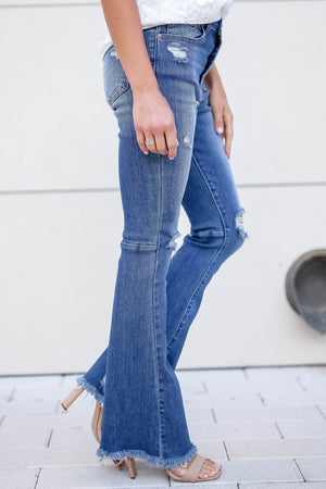 RISEN Della Flare Jeans - Medium Wash, Closet Candy, 5
